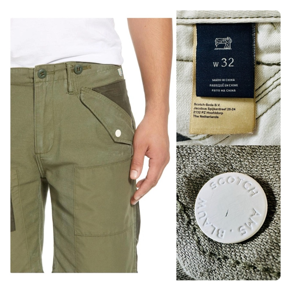 ★ Scotch & Soda Amsterdam Couture Cargo Shorts - Green ★ - Picture 12 of 17
